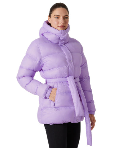 Heather Coloured Helly Hansen Womens Grace Puffy Parka on white background #colour_heather