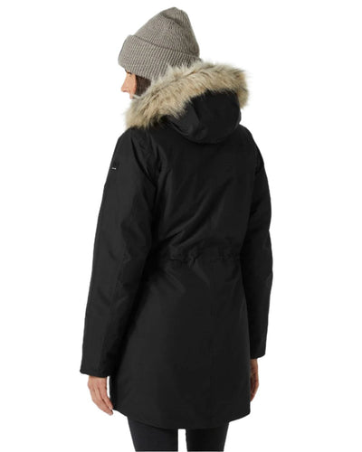 Black Helly Hansen Womens Irma Parka on white background #colour_black