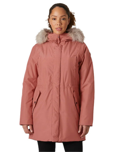 Cedarwood Helly Hansen Womens Irma Parka on white background #colour_cedarwood