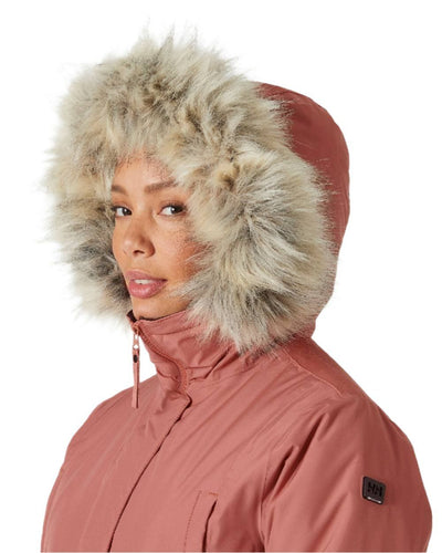 Cedarwood Helly Hansen Womens Irma Parka on white background #colour_cedarwood