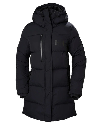 Black Helly Hansen Adore Ladies Puffy Parka on white background #colour_black