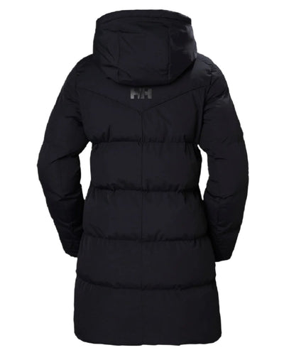 Black Helly Hansen Adore Ladies Puffy Parka on white background #colour_black