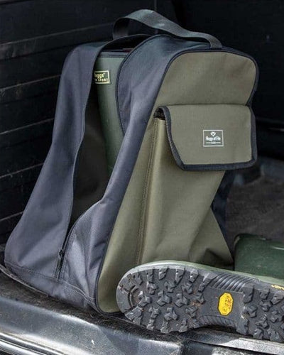 Green Black Coloured Hoggs of Fife Field & Trek Boot Bag on car trunk background #colour_green-black