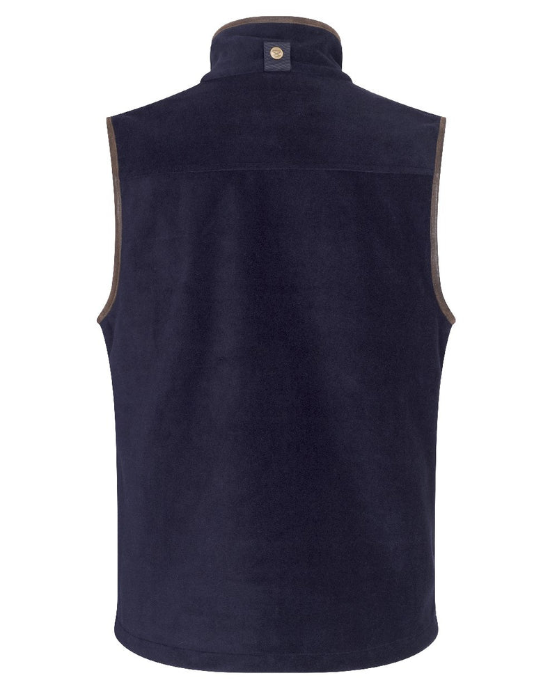 Midnight Navy coloured Hoggs of Fife Stenton Technical Fleece Gilet on white background 