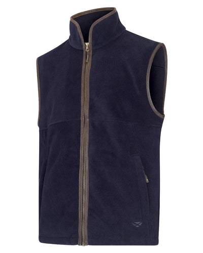 Midnight Navy coloured Hoggs of Fife Stenton Technical Fleece Gilet on white background #colour_midnight-navy