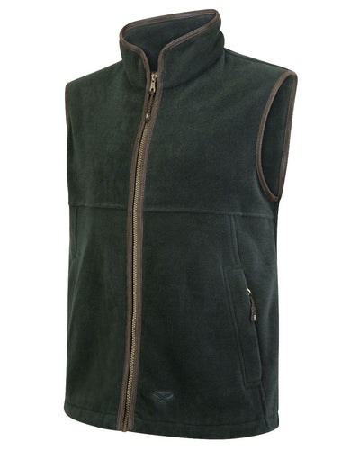 Pine Green coloured Hoggs of Fife Stenton Technical Fleece Gilet on white background #colour_pine-green