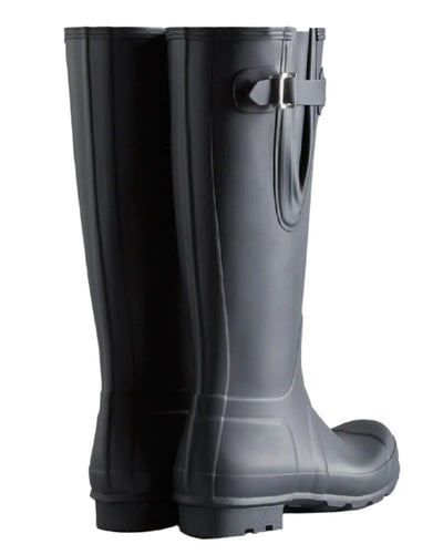 Navy coloured Hunter Mens Tall Side Adjustable Wellington Boots on white background #colour_navy