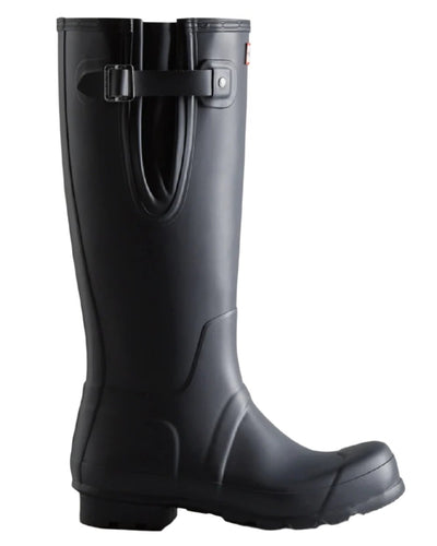 Navy coloured Hunter Mens Tall Side Adjustable Wellington Boots on white background #colour_navy