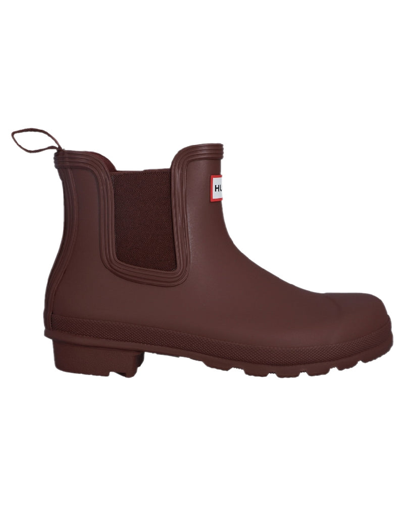 Merlot Coloured Hunter Womens Original Chelsea Boots on white background
