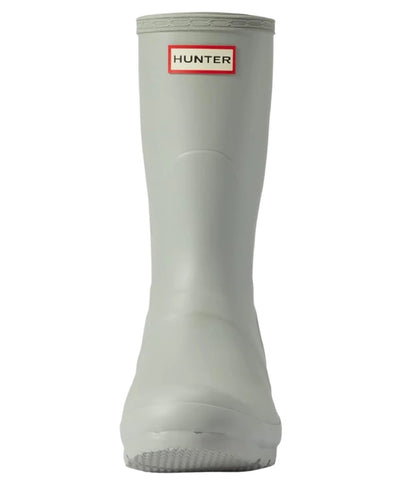 Urban Grey coloured Hunter Womens Originals Short Back Adjustable Wellington Boots on white background #colour_urban-grey