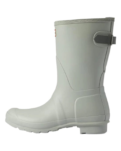 Urban Grey coloured Hunter Womens Originals Short Back Adjustable Wellington Boots on white background #colour_urban-grey