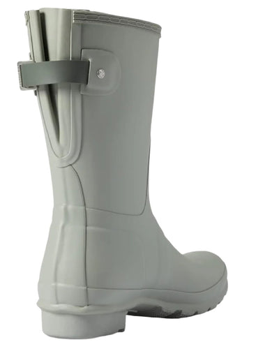 Urban Grey coloured Hunter Womens Originals Short Back Adjustable Wellington Boots on white background #colour_urban-grey