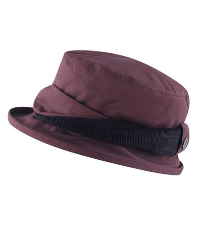 Blackberry coloured Jack Murphy Malvern Heritage Rain Hat on white background #colour_blackberry