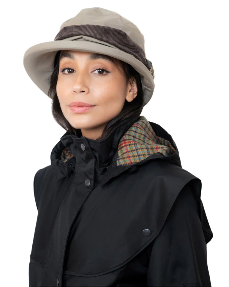 Chinchilla coloured Jack Murphy Malvern Heritage Rain Hat on white background 