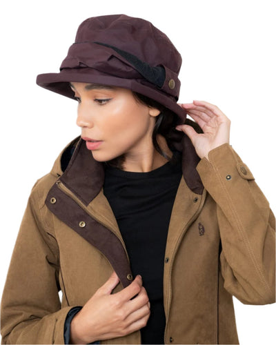 Deep Claret coloured Jack Murphy Malvern Heritage Rain Hat on white background #colour_deep-claret