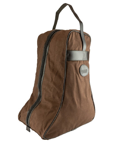 Brown coloured Jack Pyke Canvas Boot Bag on white background #colour_brown