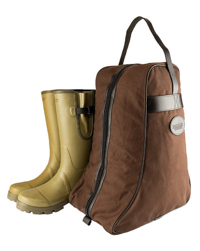 Brown coloured Jack Pyke Canvas Boot Bag on white background #colour_brown