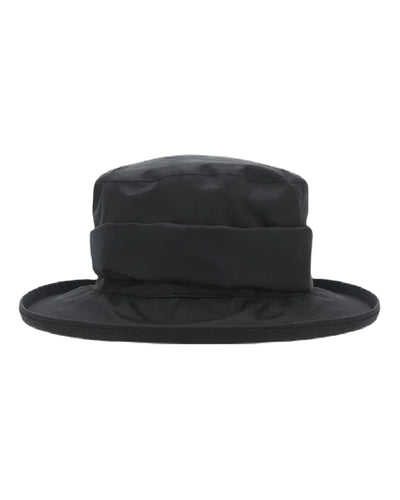 Black coloured Lighthouse Canterbury Waterproof Hat on white background #colour_black