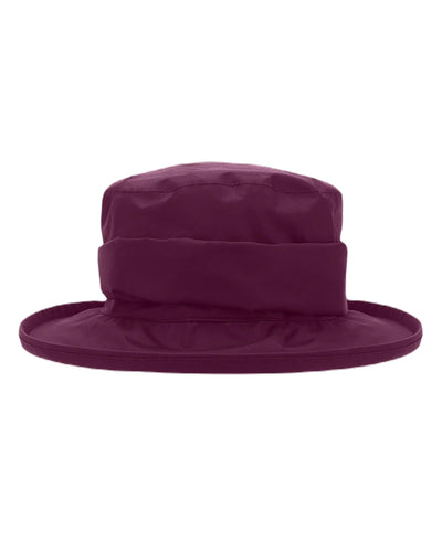 Plum coloured Lighthouse Canterbury Waterproof Hat on white background #colour_plum