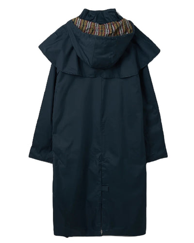 Navy coloured Lighthouse Long Waterproof Coat on white background #colour_navy