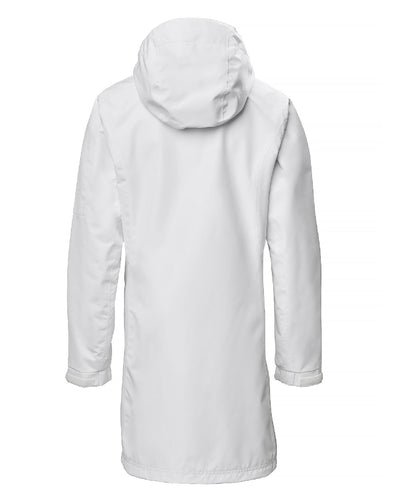 White coloured Musto Ladies Sardinia Long Rain Jacket on white background #colour_white