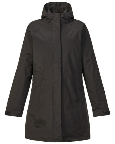 Black coloured Musto Womens Primaloft 3 in 1 Parka on white background #colour_black