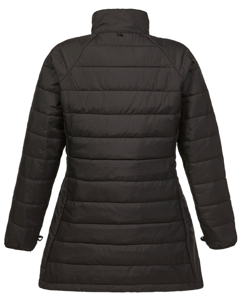 Black coloured Musto Womens Primaloft 3 in 1 Parka on white background 