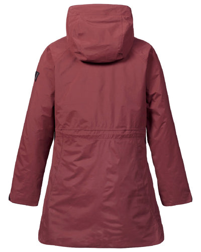 Windsor Wine coloured Musto Womens Primaloft 3 in 1 Parka on white background #colour_windsor-wine