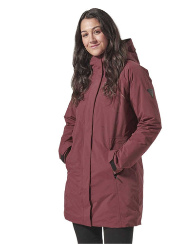 Windsor Wine coloured Musto Womens Primaloft 3 in 1 Parka on white background #colour_windsor-wine