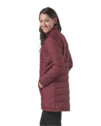 Windsor Wine coloured Musto Womens Primaloft 3 in 1 Parka on white background #colour_windsor-wine