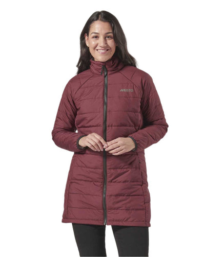 Windsor Wine coloured Musto Womens Primaloft 3 in 1 Parka on white background #colour_windsor-wine