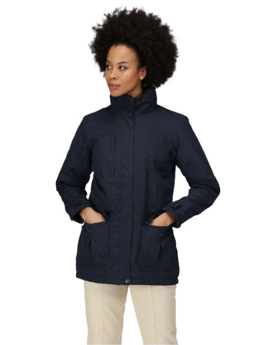 Navy coloured Regatta Womens Darby III Insulated Parka Jacket on white background #colour_navy