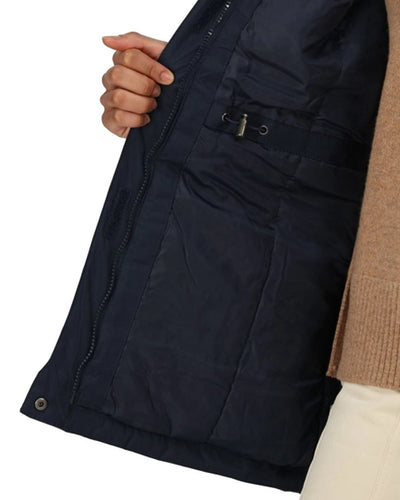 Navy coloured Regatta Womens Darby III Insulated Parka Jacket on white background #colour_navy