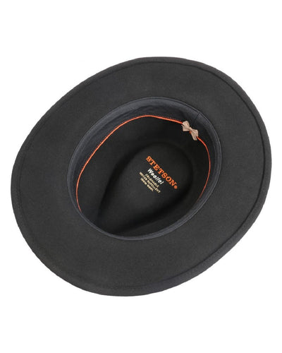 Black coloured Stetson Yutan Wool Hat on white background #colour_black