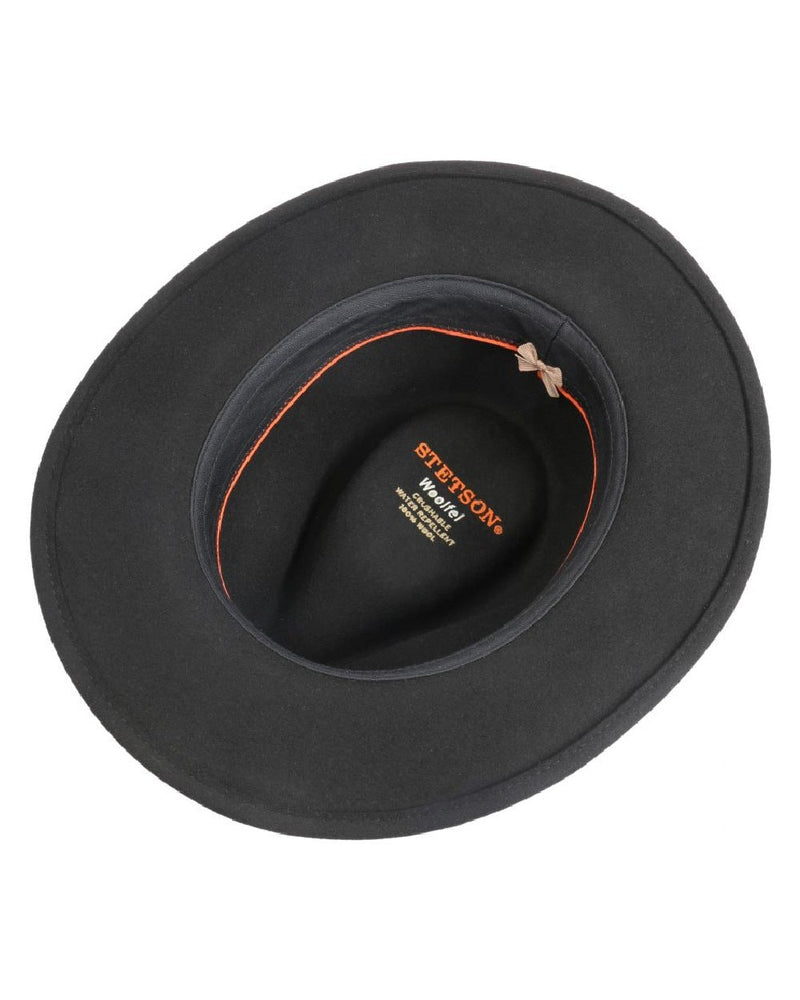 Black coloured Stetson Yutan Wool Hat on white background 