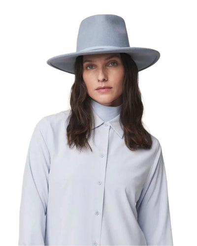 Pale Blue Coloured Tilley New Jasper Hat on white background #colour_pale-blue