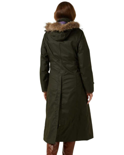 Woodland Coloured Alan Paine Fernley Long Waterproof Coat On A White Background #colour_woodland