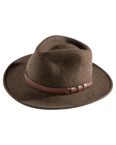 Brown Coloured Alan Paine Richmond Felt Hat On A White Background #colour_brown