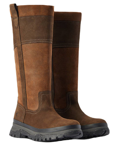 Java Coloured Ariat Moresby Tall H20 Java Country Boot On A White Background #colour_java