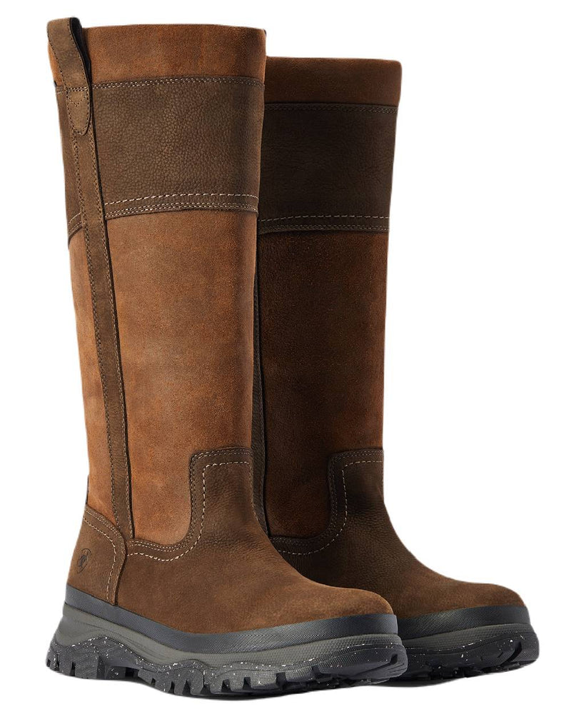 Java Coloured Ariat Moresby Tall H20 Java Country Boot On A White Background 