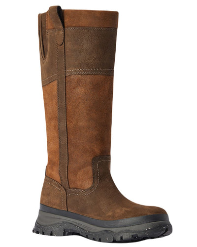 Java Coloured Ariat Moresby Tall H20 Java Country Boot On A White Background #colour_java