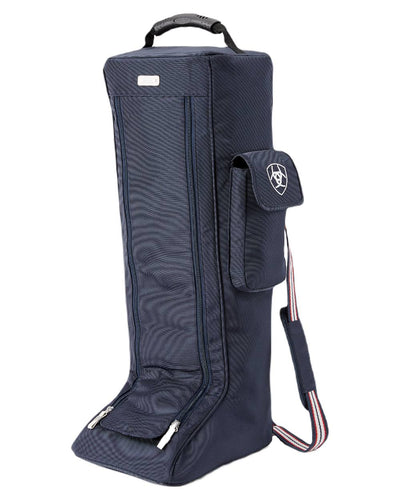 Navy Coloured Ariat Team Tall Boot Bag On A White Background #colour_navy