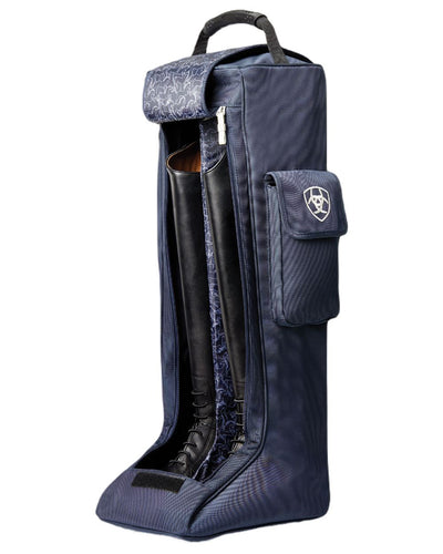 Navy Coloured Ariat Team Tall Boot Bag On A White Background #colour_navy