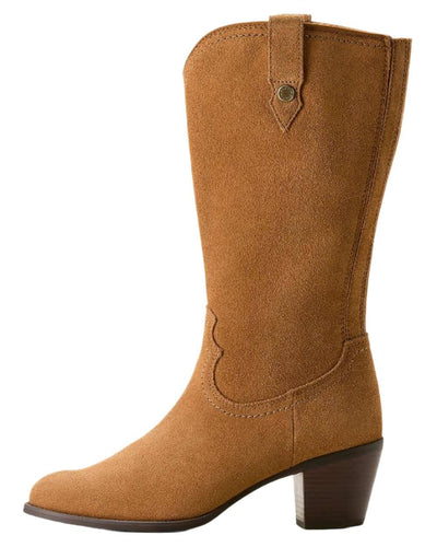 Carmel Suede Coloured Ariat Womens Addison Boot on white background #colour_carmel-suede