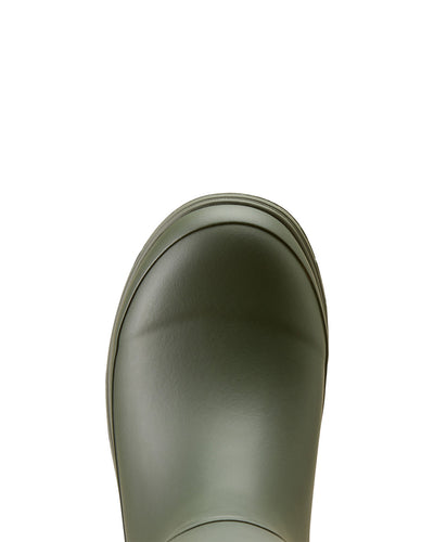 Olive coloured Ariat Womens Kelmarsh Wellington Boots Toe on White background #colour_olive