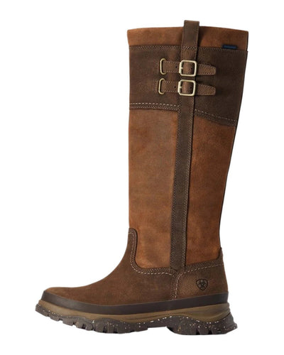 Java Coloured Ariat Womens Moresby Tall H20 Java Country Boot On A White Background