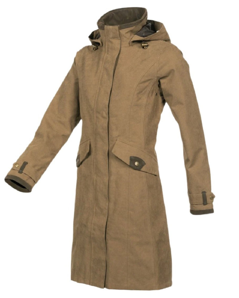 Camel Coloured Baleno Chelsea Mid Length Coat On A White Background 