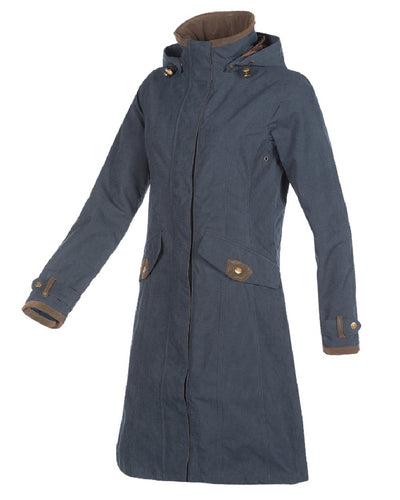 Navy Blue Coloured Baleno Chelsea Mid Length Coat On A White Background #colour_navy-blue