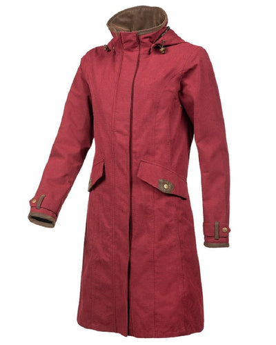 Raspberry Coloured Baleno Chelsea Mid Length Coat On A White Background #colour_raspberry