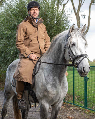 Camel Coloured Baleno Livingstone Long Waterproof Coat On A Street Background #colour_camel